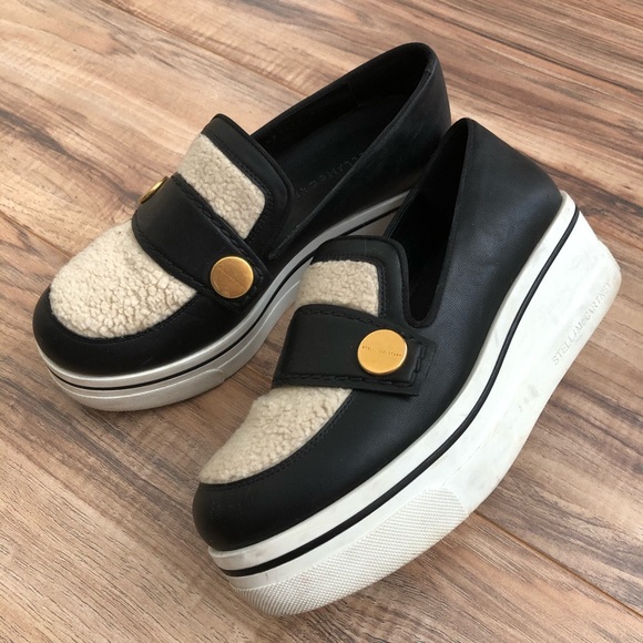 Stella McCartney BINX Sherpa platform wedge shoes - Picture 5 of 12